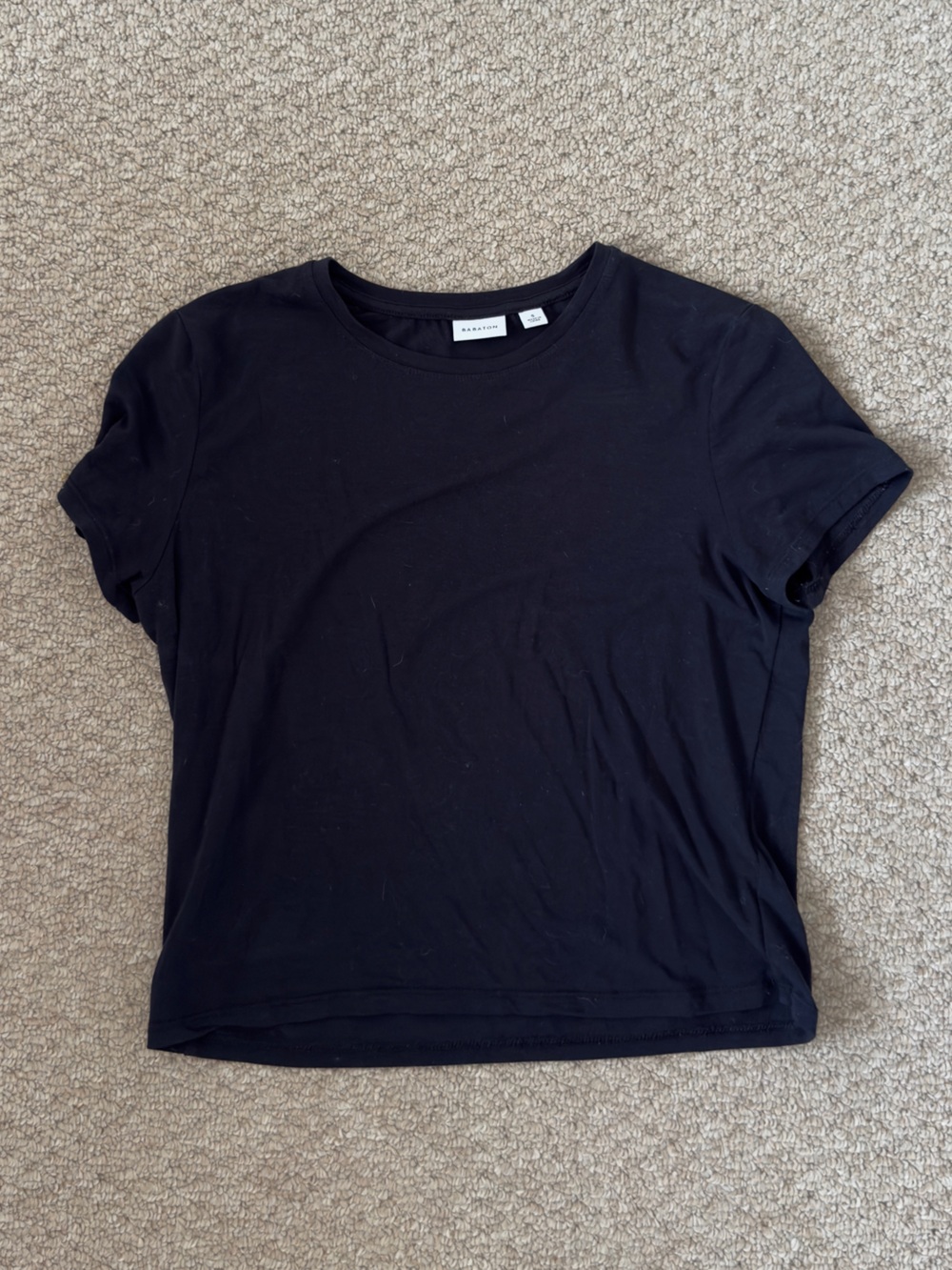 Aritzia Babaton Black Crewneck Short Sleeve Tee
